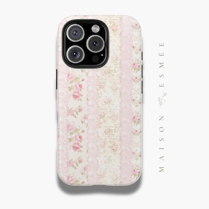 Iphone 16 Case Floral Pink Coquette Phone Cases Cute Phone Case Aesthetic Phone Cases Romantic Victorian Coquette Cute iPhone 15 Case