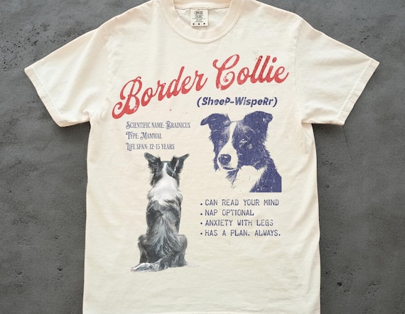 Border Collie T-shirt | Vintage Dog Border Collie Gift Accessories Mom