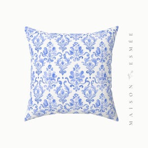 Blue Chinoiserie Floral Nursery Pillow Cute Pink Blue Preppy Flower Delicate Pillow Decor Baby Girl