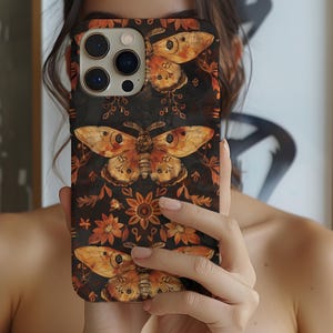 Bohemian Boho Moth Butterfly Celestial iPhone Case 15 Pro Cottagecore 11 12 13 14 Case