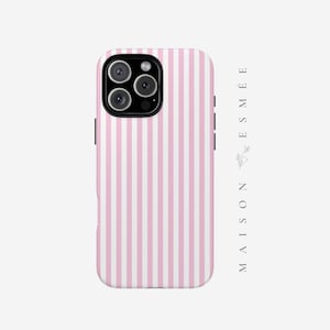 Pink Striped iPhone Cases for Trendy Protection, Cute Gift, Birthday, Fashion Accessory, Customizable
