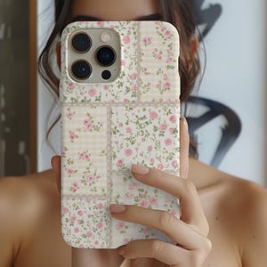 Capa para iPhone Floral Shabby Chic Floral Coquette Toile de Jouy Retro Capa de telefone para iPhone 15 14 13 12 11 Case Pro Girly Cottagecore