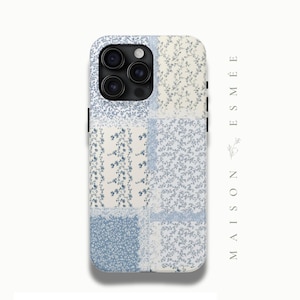 iPhone 16 Pro Case Blue Floral Phone Cases Cute Phone Case Floral Aesthetic Phone Cases Romantic Victorian Coquette  Cute iPhone 15 Case