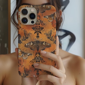 Bohemian Boho Moth Butterfly Celestial iPhone Case 15 Pro Cottagecore 11 12 13 14 Case