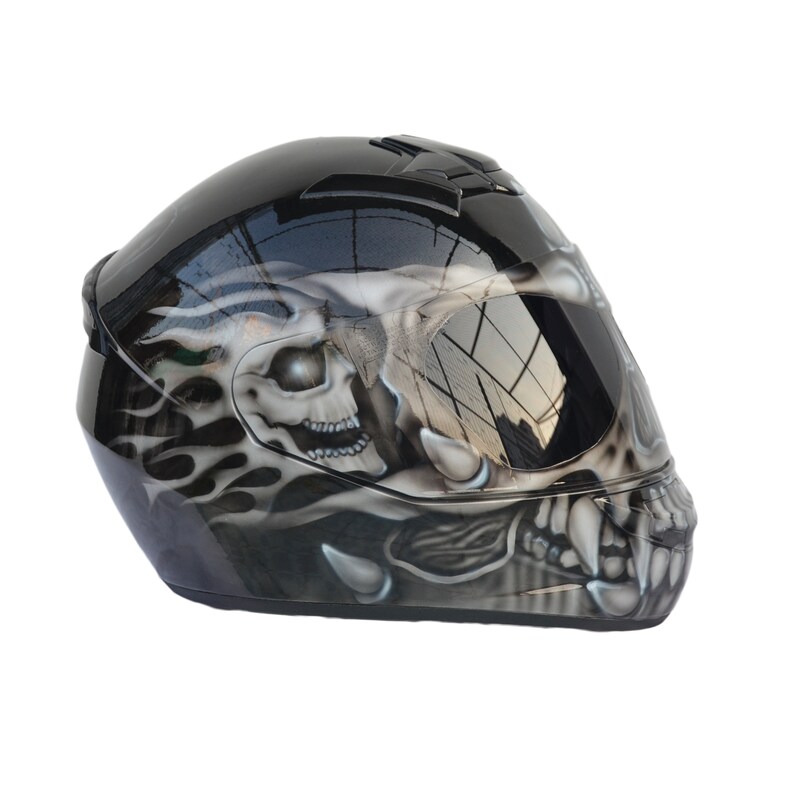 Predatorhelm, Custom-helm, Handgemaakte helm, Airbrush-helm, Geschilderde helm, Motorhelm, Casque-helm afbeelding 2