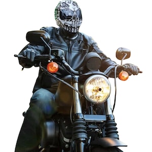 Capacete de motocicleta personalizado integral, capacete de motocicleta com caveira, capacete de motocicleta personalizado, capacete de motocicleta feito à mão, capacete de caveira