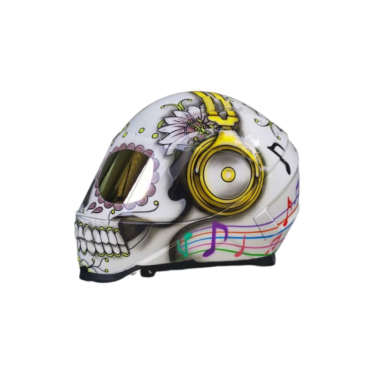 【激レア】 Custom SKULL BEE Full-face Sugar Skull Helmet , Women's Skull Helmet, Girl