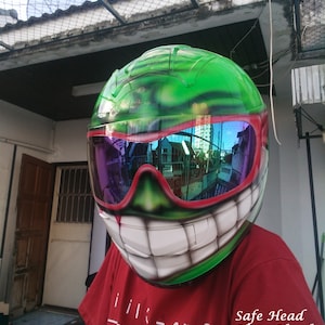 Full-Face kundenspezifischer Motorradhelm, Motorradschädelhelm, kundenspezifischer Motorradhelm, handgemachter Motorradhelm, Schädelhelm