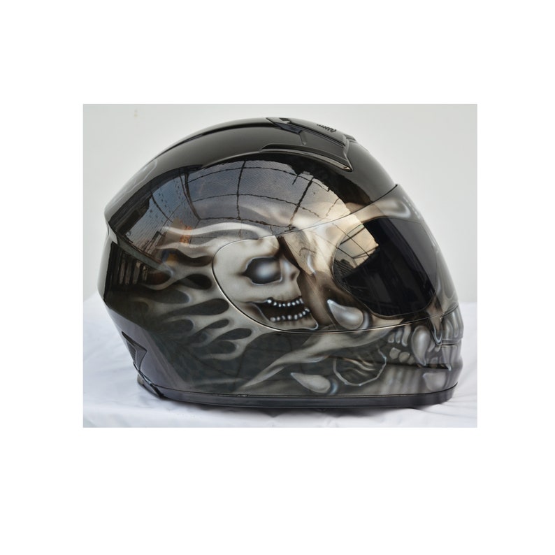 Predatorhelm, Custom-helm, Handgemaakte helm, Airbrush-helm, Geschilderde helm, Motorhelm, Casque-helm afbeelding 4