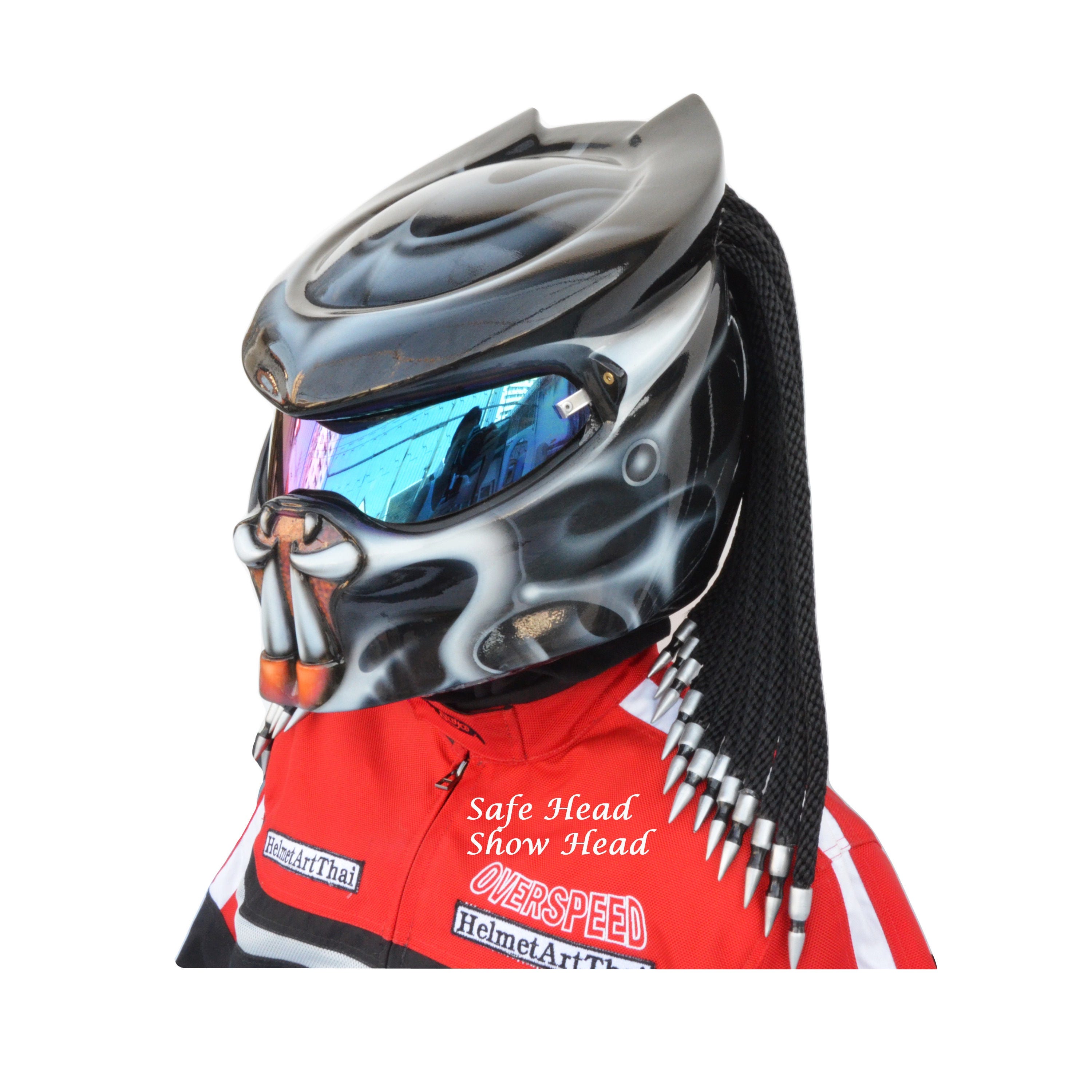 motorhelm Accessoires Hoeden & petten Helmen Sporthelmen Predator helm handgemaakte helm geschilderde helm aangepaste helm airbrushhelm 