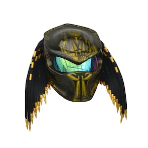 Full-face predator motorcycle helmet ,Custom predator motorcycle helmet ,Handmade predator motorcycle helmet, Custom motorcycle helmet