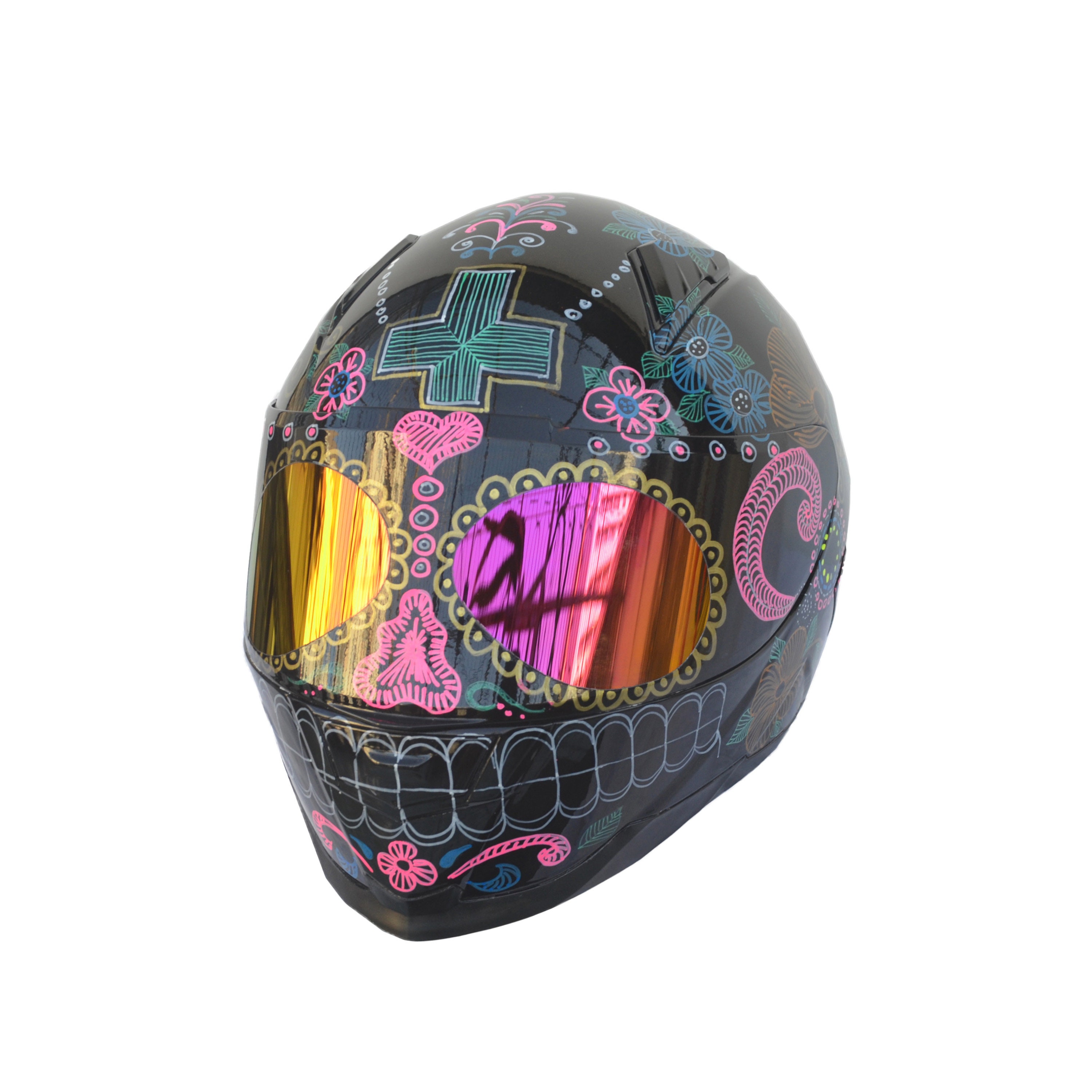 Full-face Sugar Skull Helmet Women's Skull Helmet Sugar - Etsy