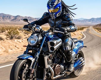 Casco de depredador, Casco personalizado, Casco hecho a mano, Casco con aerógrafo, Casco pintado, Casco de moto, Casco casco