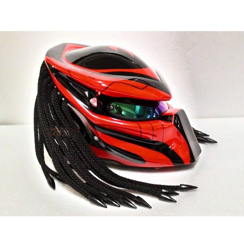 Predator-inspired Custom Motorcycle Helmet, Full-face Hand-painted Art ...