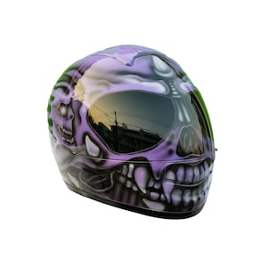 Casco de motocicleta personalizado de cara completa, casco de calavera de motocicleta, casco de motocicleta personalizado, casco de motocicleta hecho a mano, casco de calavera