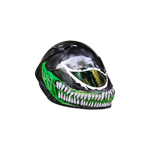 Full-Face kundenspezifischer Motorradhelm, Motorradschädelhelm, kundenspezifischer Motorradhelm, handgemachter Motorradhelm, Schädelhelm
