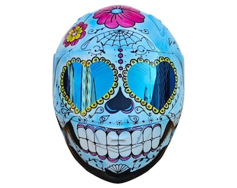 Smiley Face Custom Painted Motorcycle Helmet Suzuki GSX-R