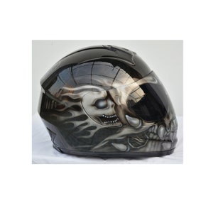 Predatorhelm, Custom-helm, Handgemaakte helm, Airbrush-helm, Geschilderde helm, Motorhelm, Casque-helm afbeelding 6