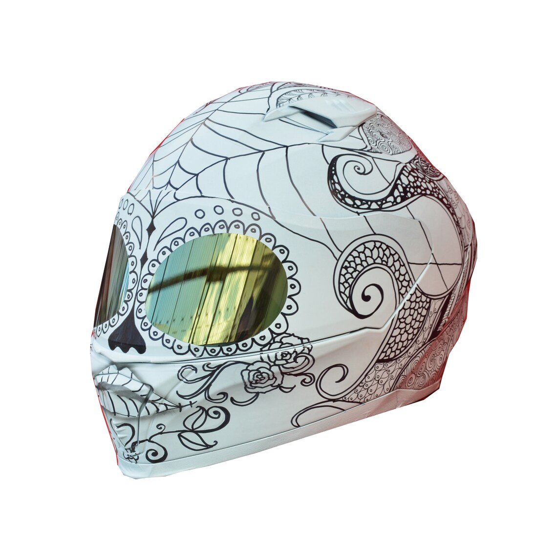 Custom girl sugar skull motorcycle helmet Custom drawing | Etsy