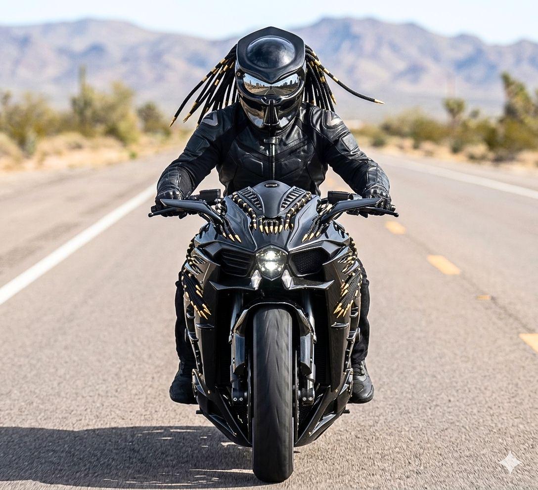custom predator motorcycle helmet for sale Handmade Predator Motorcycle Helmet, Custom Full-face, DOT/ECE Certified