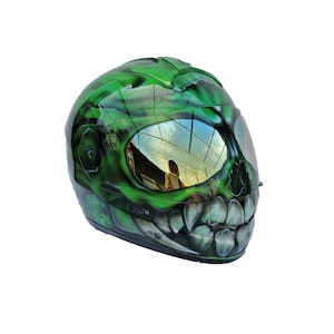 Full-face custom motorcycle helmet ,Motorcycle skull helmet ,Custom motorcycle helmet ,Handmade motorcycle helmet ,Skull helmet