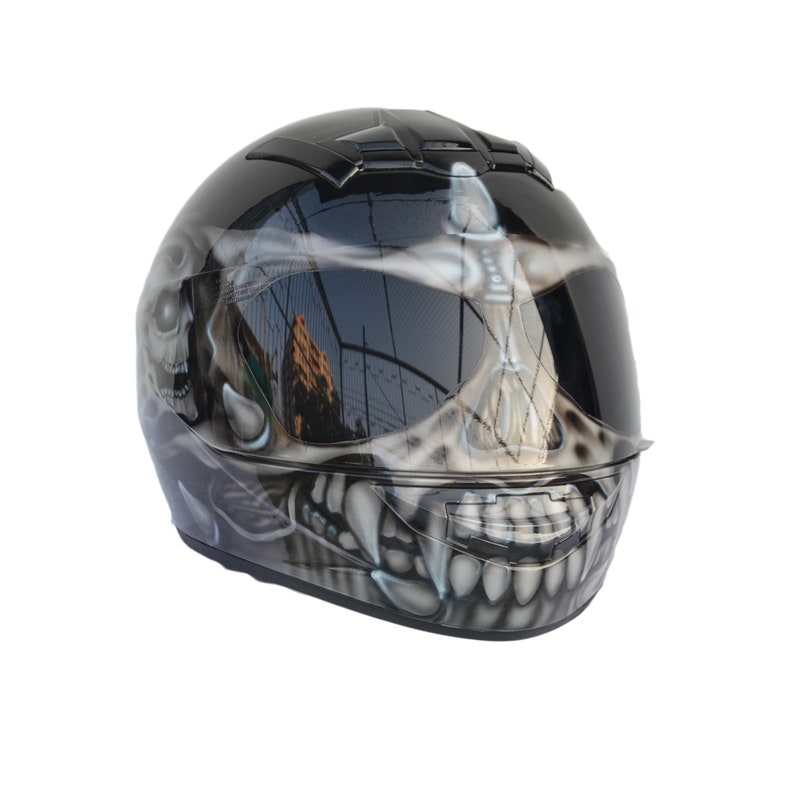 Predatorhelm, Custom-helm, Handgemaakte helm, Airbrush-helm, Geschilderde helm, Motorhelm, Casque-helm afbeelding 1