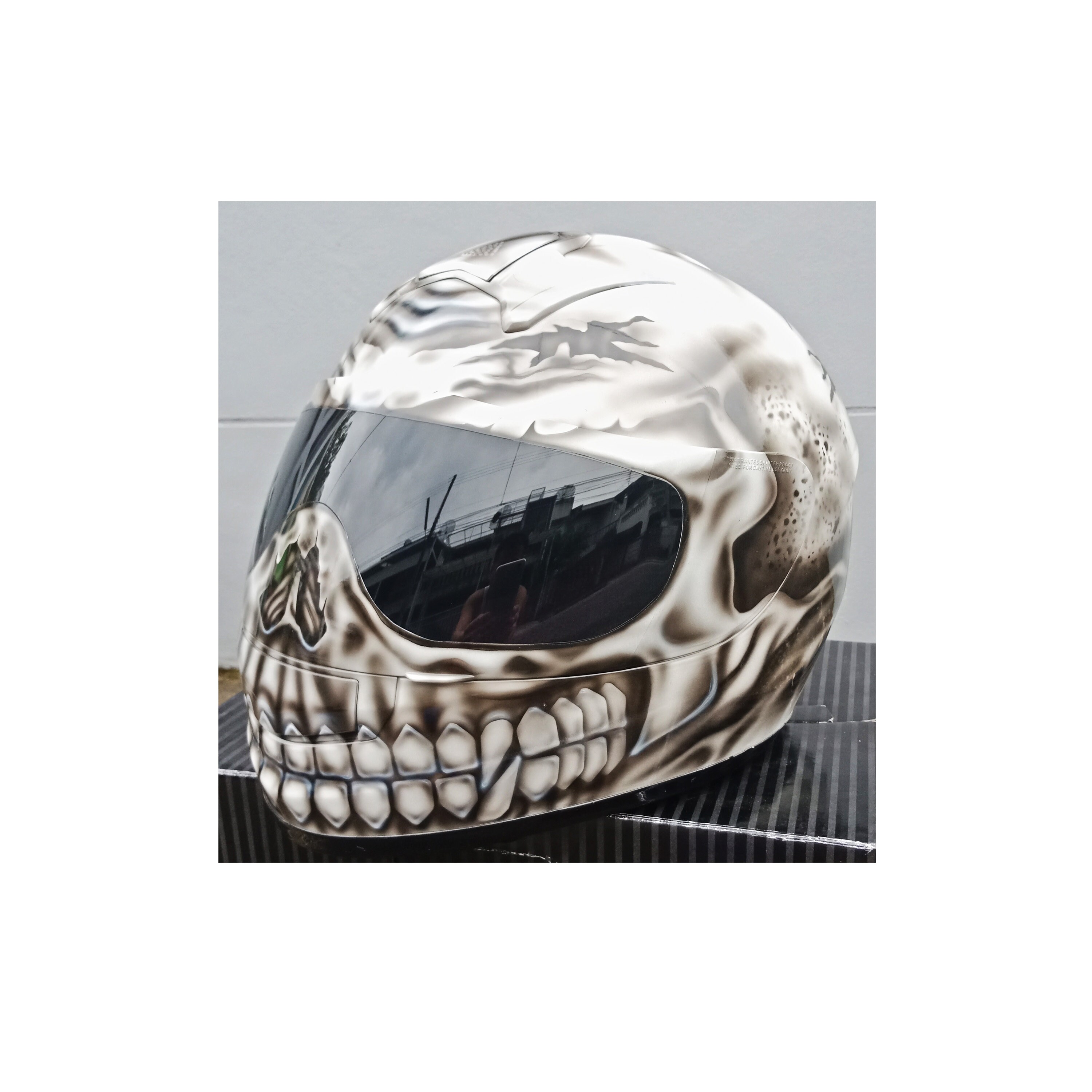 Custom Airbrushed Skull Motorcycle Helmet, Ghost Rider Art, Full Face (DOT/ECE Certified) - Etsy Custom Airbrushed Skull Motorcycle Helmet, Ghost Rider Art, Full Face (DOT/ECE Certified) - Etsy
