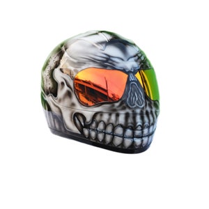 Casco de motocicleta personalizado de cara completa, casco de calavera de motocicleta, casco de motocicleta personalizado, casco de motocicleta hecho a mano, casco de calavera