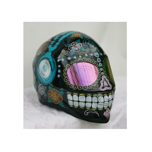 Full-face sugar skull helmet , Women's skull helmet, Sugar skull helmet ,Lady's custom helmet ,Women's custom motorcycle helmet