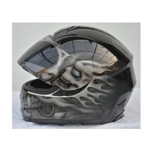 Predatorhelm, Custom-helm, Handgemaakte helm, Airbrush-helm, Geschilderde helm, Motorhelm, Casque-helm afbeelding 7