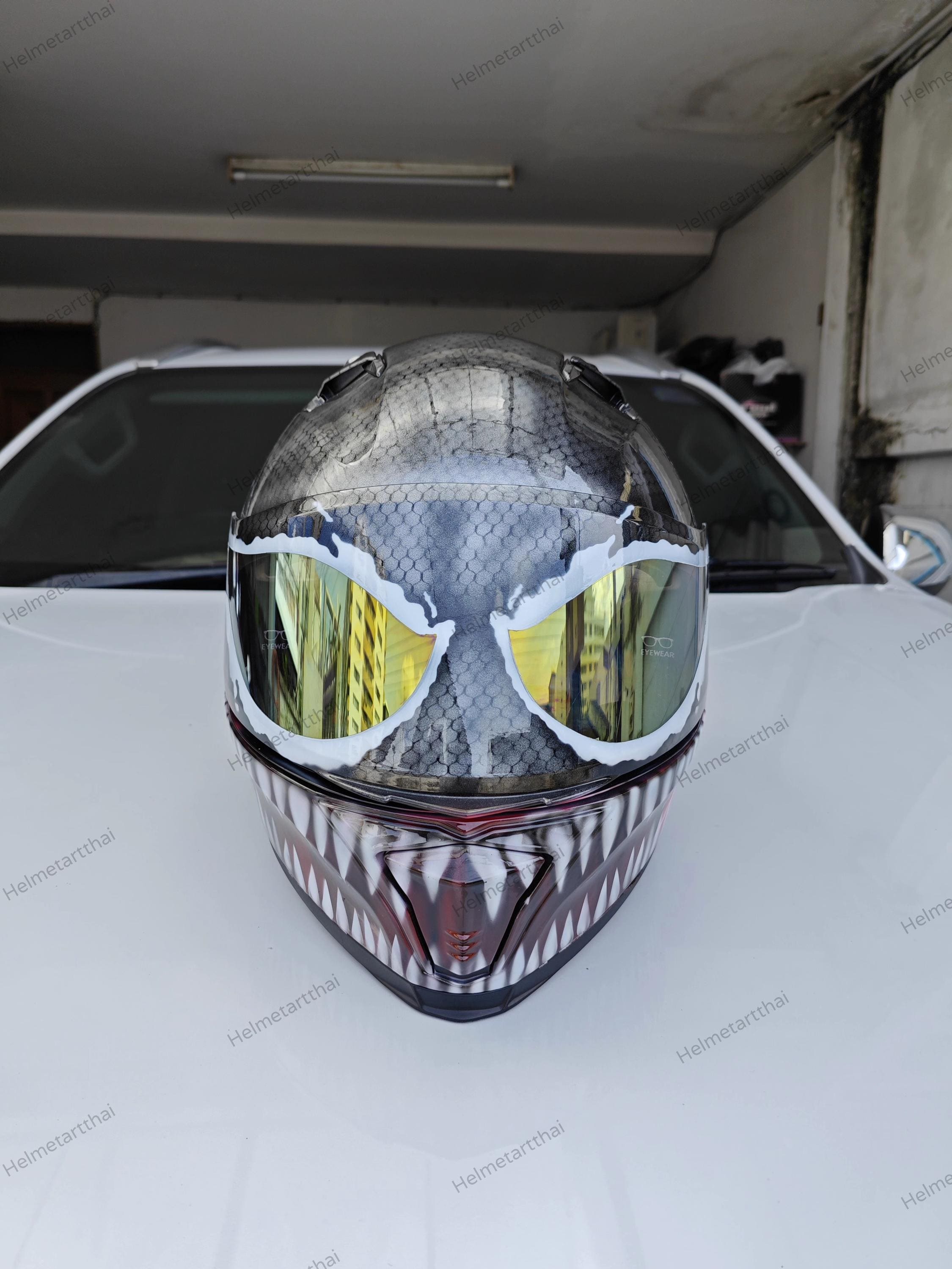 Cascos Aerografiados Vinilo En Casco De Moto De Moto Decorar Casco