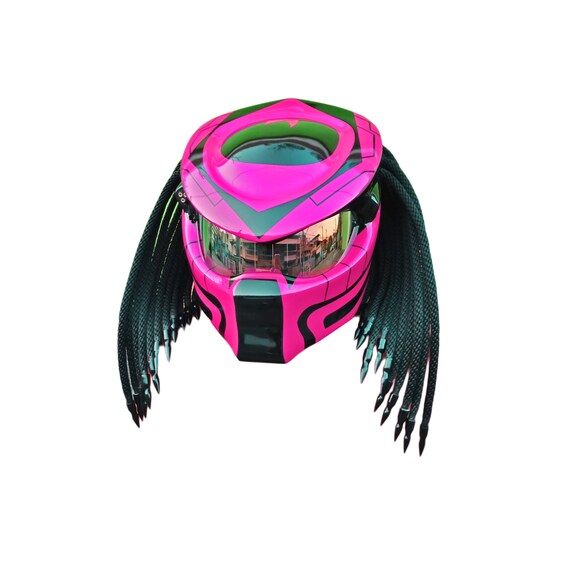 Casco de motocicleta depredador de cara completa casco de motocicleta depredador personalizado casco de motocicleta depredador hecho a mano casco de motocicleta personalizado Etsy Espana