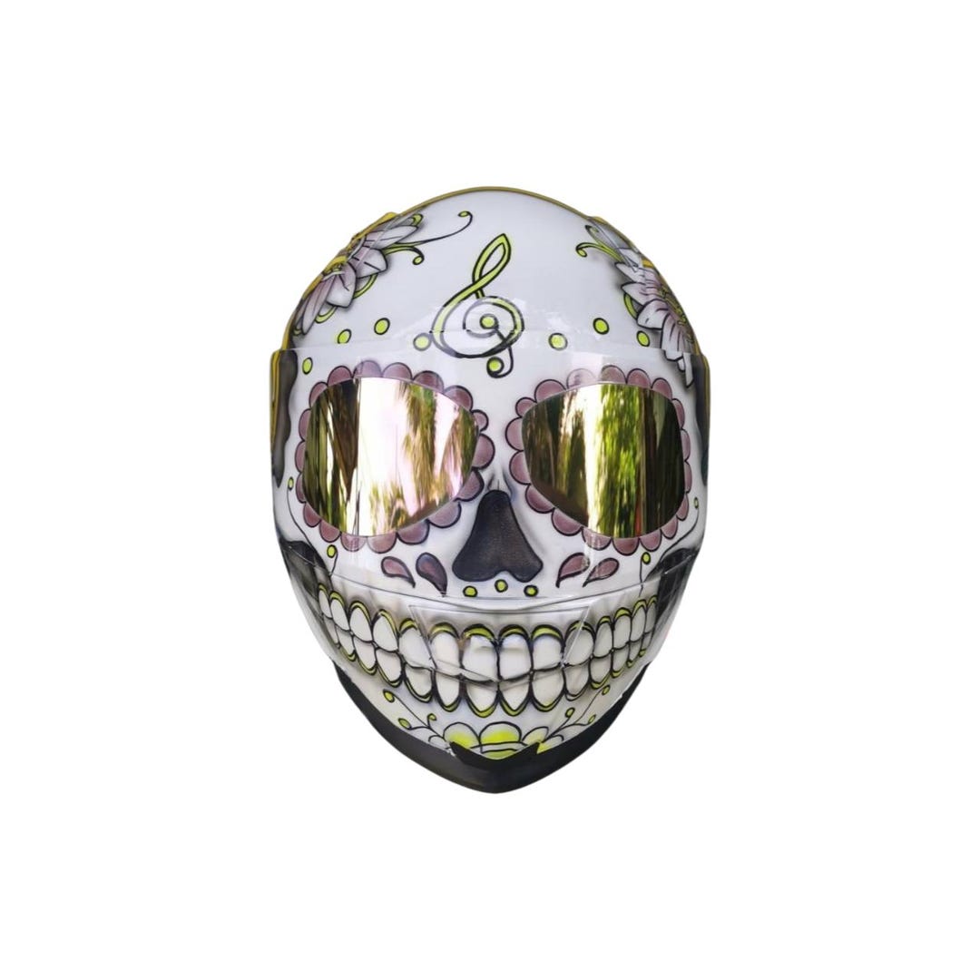 【激レア】 Custom SKULL BEE Ghost Reaper Skull Custom Airbrushed Motorbike Helmet