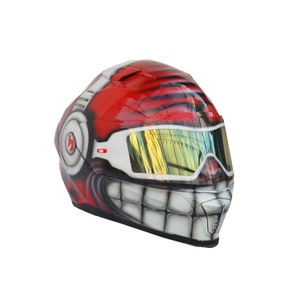 Full-face custom motorcycle helmet ,Motorcycle skull helmet ,Custom motorcycle helmet ,Handmade motorcycle helmet ,Skull helmet