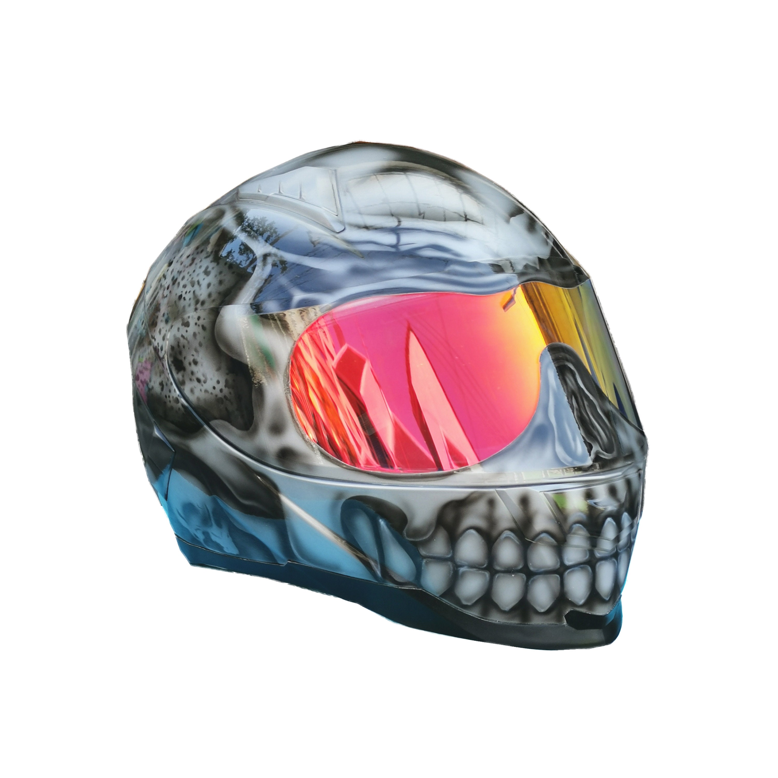 Predatorhelm Geschilderde helm Airbrush-helm Custom-helm Motorhelm Casque-helm Handgemaakte helm Accessoires Hoeden & petten Helmen Sporthelmen 