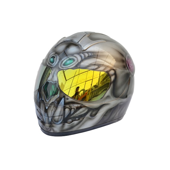 Custom helm Accessoires Hoeden & petten Helmen Sporthelmen Geschilderde helm Predator helm Handgemaakte helm Casque-helm Airbrush-helm Full-face motorhelm Helmetartthai 