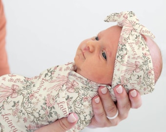 Manta Coquette Floral Personalizada Manta Bebé Niña Manta Floral Vintage Regalo Bebé Personalizado Regalo Niña Baby Shower Regalo Nuevo Bebé Mamá Regalo
