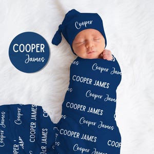 Gepersonaliseerde inbakerdeken, optionele bundel, pasgeboren Coming Home-outfit fotorekwisieten, bord babynaamaankondiging, babyshowercadeau