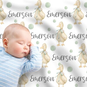 Goose Personalized Baby Blanket, Goose Name Blanket, Custom Shower Gift, Cottagecore Nursery, Crib Blanket, Newborn Photos Prop, Vintage