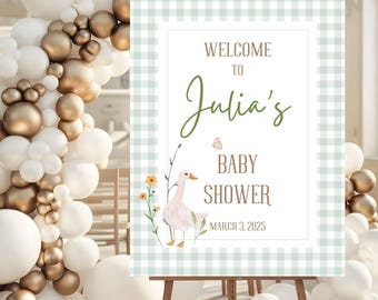 Silly Goose Baby Shower Welcome Sign Goose Baby Shower Sign Coed Baby Shower Poster Baby Boy Shower Baby Girl Shower Boho Baby Shower Decor