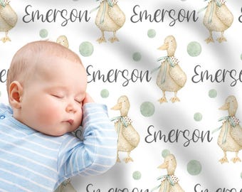 Goose Personalized Baby Blanket, Goose Name Blanket, Custom Shower Gift, Cottagecore Nursery, Crib Blanket, Newborn Photos Prop, Vintage