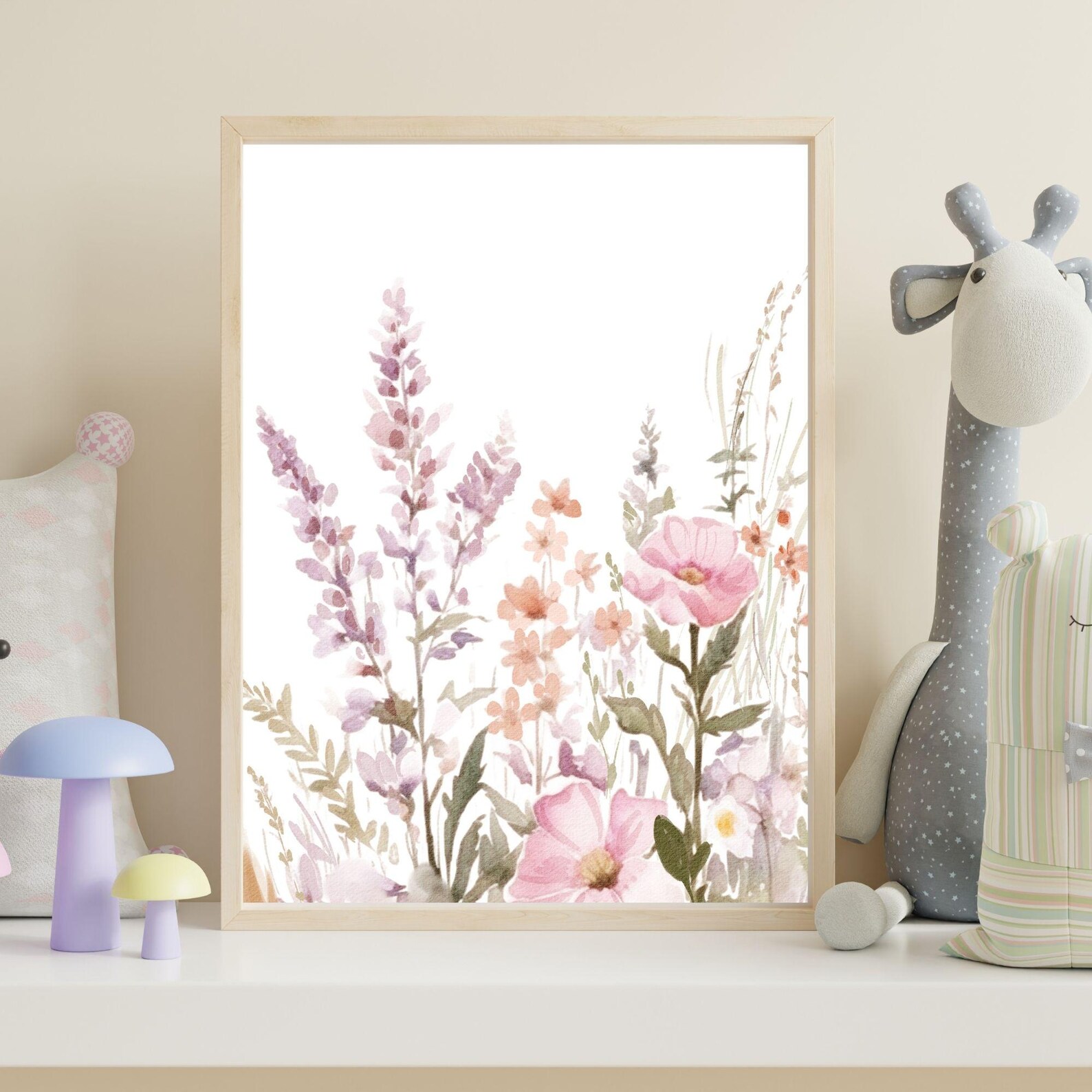 Custom Wildflowers Prints| Floral Nursery Wall Art, Boho, Baby Girl ...