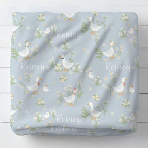 Goose Personalized Blanket, Silly Goose Custom Baby Blanket, Shower Gift, Cottagecore Nursery Blanket, Crib Blanket, Newborn Photos Prop