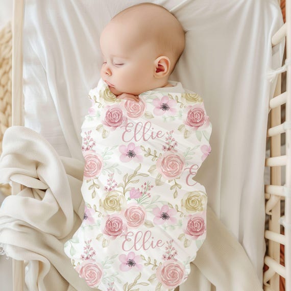 Yeshop Personalized Farm Animal Baby Blanket - Custom Name Swaddle, 30x40 Inches, Super Soft