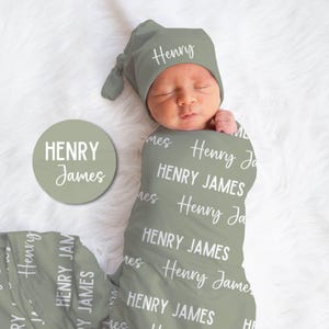 Gepersonaliseerde inbakerdeken, optionele bundel, pasgeboren Coming Home-outfit fotorekwisieten, bord babynaamaankondiging, babyshowercadeau