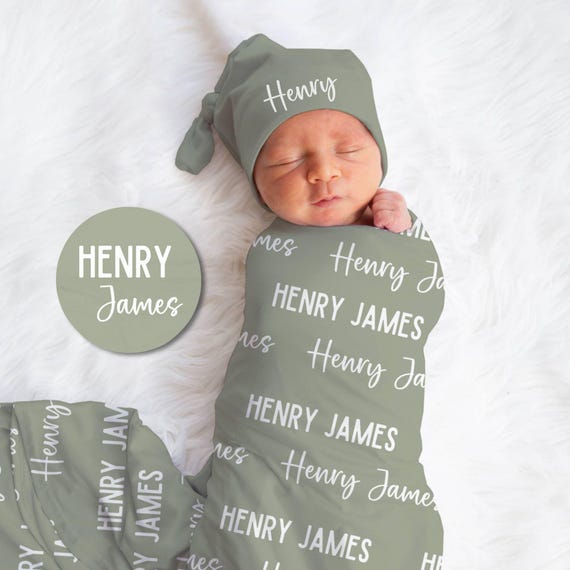 Personalized Swaddle Blanket, Optional Bundle, Newborn Coming Home Outfit Photo Props, Baby Name Announcement Sign, Baby Shower Gift