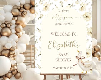 Silly Goose Baby Shower Welcome Sign Goose Baby Shower Sign Coed Baby Shower Poster Baby Boy Shower Baby Girl Shower Boho Baby Shower Decor