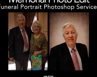 Funeral Services Photo Editing Service, Photoshop Edit, Change Background, Remove people, Portrait Retouching, Memorial Photo Montage