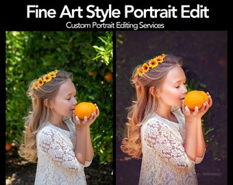 Konstporträttredigering, bildförbättring, Photoshop, porträttkorrigering, bröllopsfoto, professionell fotoredigering
