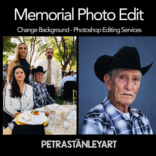 Funeral Services Photo Editing Service, Photoshop Edit, Change Background, Remove people, Portrait Retouching, Memorial Photo Montage